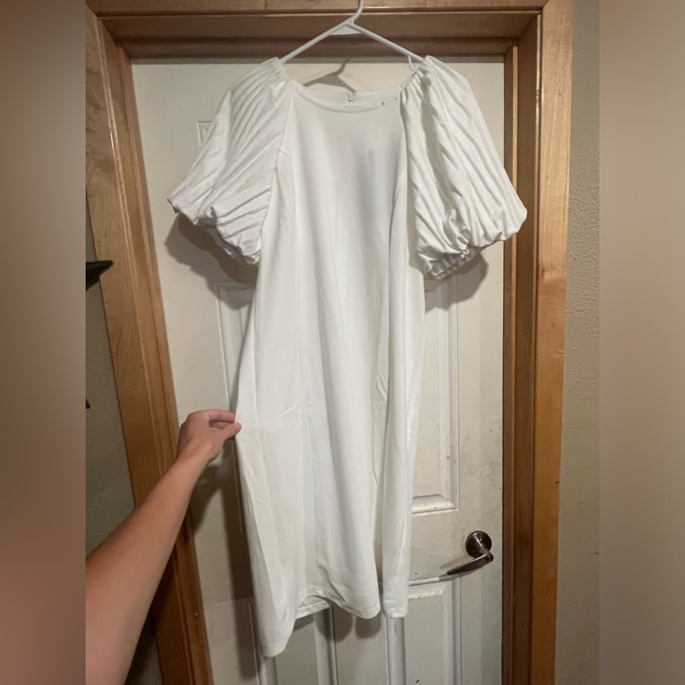 Nina Leonard Puff Sleeve Dress - Picture 6 of 6